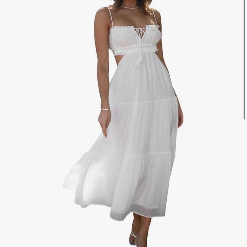 White maxi dress